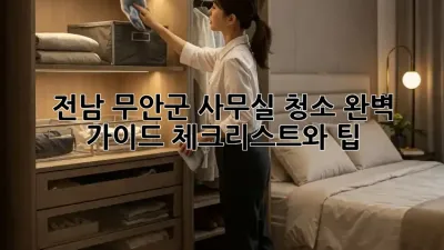 전남 무안군 사무실 청소 완벽 가이드: 체크리스트와 팁
